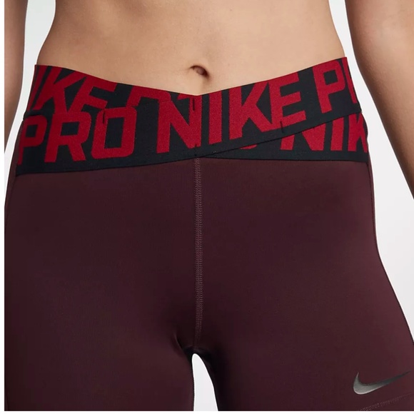 burgundy nike pro shorts